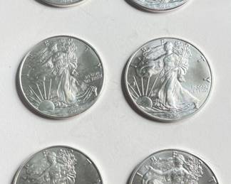 Lot of 6 - 2020 American Silver Eagle Bullion Coins (1 of 2)