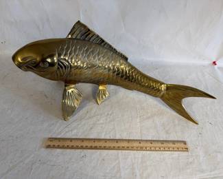 Vintage Brass Koi Fish Sculpture