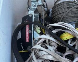 Tote of Ratchet Straps, Tie Downs & Come Along