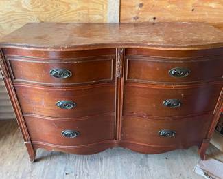 Vintage Six-Drawer Wooden Dresser or Sideboard