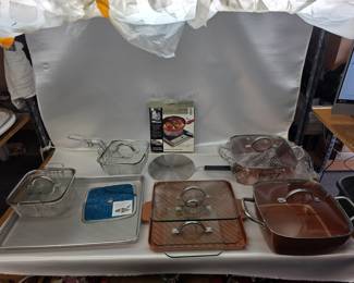 Large Collection of Copper Chef and Denmark Cookware