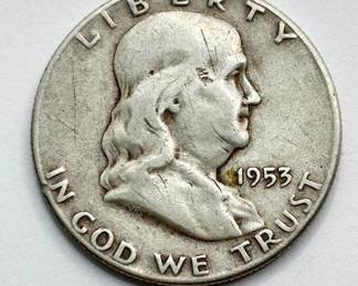1953 S - Silver Franklin Half Dollar