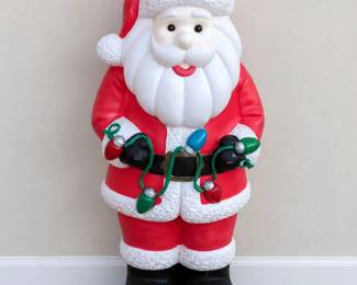 Vintage Light Up Santa Blow Mold - Works!