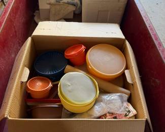 Assorted Vintage Tupperware Plastic Food Storage Containers, Bowls & Lids - Large Box Lot - Lake Odessa Off-Site