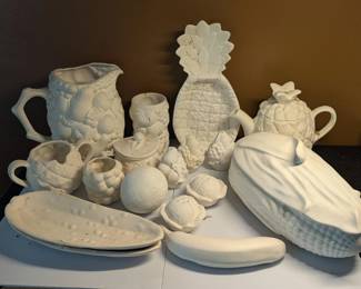 Vintage Ready to Paint Fruit & Veggie Ceramics - Bisqueware