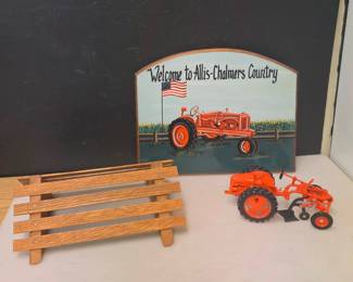 Die Cast 1/16 Scale 1948 Allis Chalmers Plow Tractor with Hand Painted Picture from Local Artist