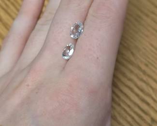 Pair of Faceted White Topaz - 3.275ct