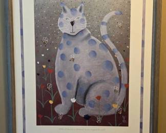 Mackenzie Thorpe Framed Cat w/ Bees Print