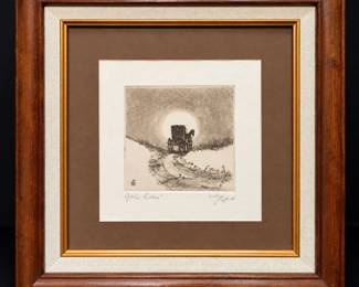 Leslie Cope "Goin' Home" 1949 Hand-Signed Original Etching - Framed – Potterville