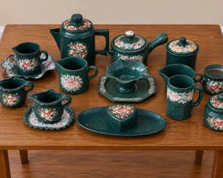 Hand Painted Speckled Dish Set