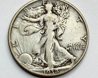1938 D - Walking Liberty - Silver Half Dollar - Key Date