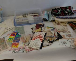 Sewing Material, Sewing Supplies, Cloth Samples, Velvet and Felt Material, Bobbins