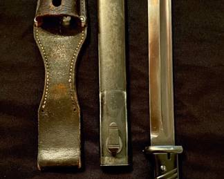 Highly Preserved Exceptional E. & F. Horster Bayonet Metal Scabbard With Leather Frog