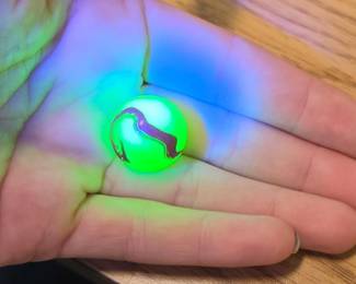 Vintage Uranium Glass Ox Blood Marble