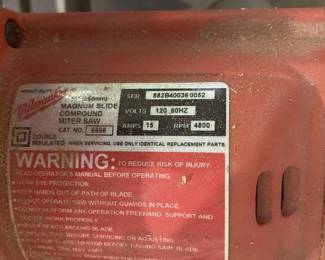 Milwaukee 10 Inch Magnum Slide Compound Miter Saw Model 6496 with Wheeled Stand - Grand Rapids Off-Site