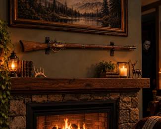 Antique Muzzle-Loading Black Powder Long Gun
