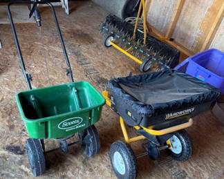 Scotts SpeedyGreen 1000 & Yardworks 85 lb. Lawn Fertilizer Spreaders - Set of 2 - Lake Odessa Off-Site