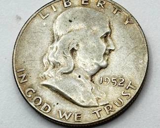 1952 S - Silver Franklin Half Dollar