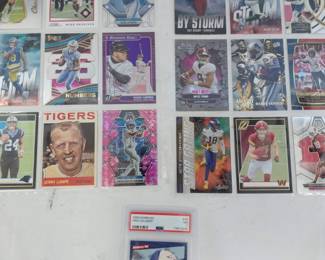 19 Sports Cards in 9 Count Protective Pages Plus Graded Fred McGriff, RC, Football & Baseball...