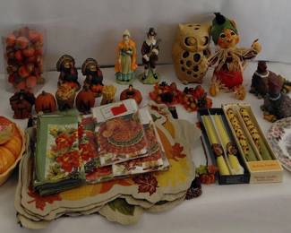 Thanksgiving Decor - AnnaLee Dolls, Candles, Candleholders, Linens, Figurines, Pie Plate/Saver