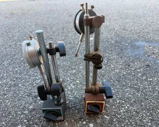 Mitutoyo No. 2416 & Fowler 1" Dial Indicators with Enco & Elephant Magnetic Bases, .001" (2)
