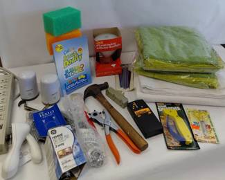 Household Goods - Microfiber Cloths - 2 New, Light Bulbs, Tools, Scrub Daddy, Can Opener, More