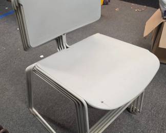 4 Steelcase Grey Stacking Chairs
