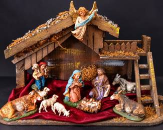 Vintage Italian Fontanini/Depose Nativity Set w/Marked Italy Manger & Gloria Angel – Potterville