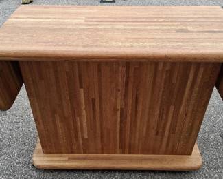 Vintage Solid Oak Bar w/ Storage