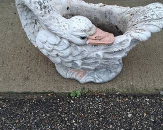 Cement Goose Statue Planter Pot - Lawn Ornament