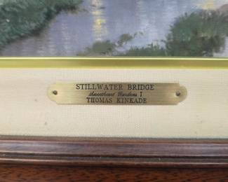 Vintage Framed "Stillwater Bridge" Art Reproduction by Thomas Kinkade
