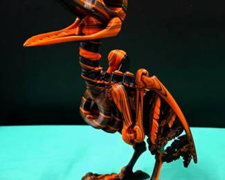 Brand New 3D Printed Orange & Black Bird Flushie Crow Skeleton