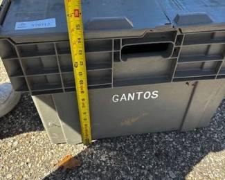 3 Heavy Duty Grey Totes: 2 Square (No Lid) & 1 Large Lewis Systems with Built-In Lid