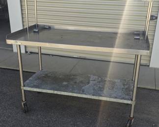 Commercial Stainless-Steel Table with Over Shelf