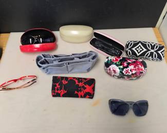 Variety of Cute Sunglasses and Sunglasses Cases