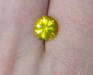 Bright Yellow Faceted Stone - Lemon Quartz? 2.355ct
