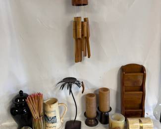 Small Collection of Vintage Mostly Wooden Home Decorations