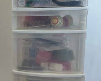 7 Drawer Gracious Living Plastic Storage with Wheels Includes Giftwrap, Decor, Cards, Candles