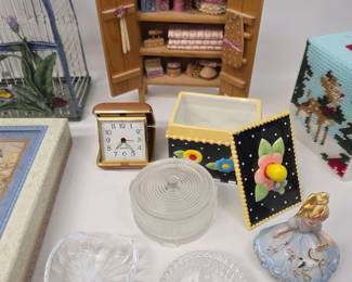 Small Collection of Misc. Vintage Home Decorations w/ 3 Glass Pieces