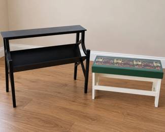 Flower Bench and Black Book Rack/Case