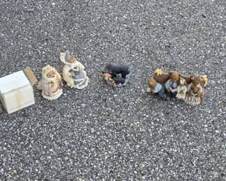 Collectible Bear Figurine Lot - Resin Teddy Bear Figurines
