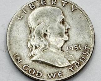 1951 D - Silver Franklin Half Dollar