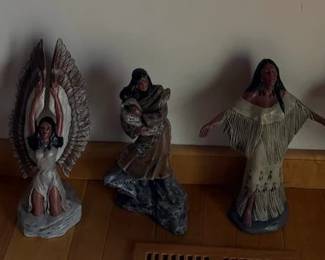 Set of 5 Native American-Themed Decorative Figurines - Eagle Dancers & Women - Lake Odessa Off-Site