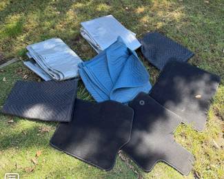Assorted Tarps, Moving Blankets & Automotive Floor Mats -Large Utility Lot – Howard City Off-Site