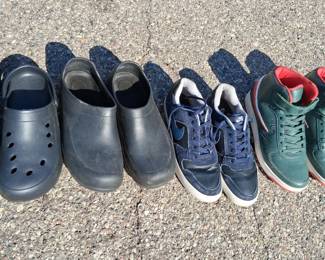 2 Pair of Men's 13 Treadsafe Clogs/ Men's 11 Nike SB Shoes/ Men's 11 Fila Skate Shoes