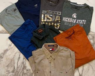 Men's 2XL Clothing Lot of 9 Name Brand Shirts