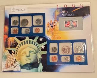 1986 - Uncirculated Mint Set and Stamps