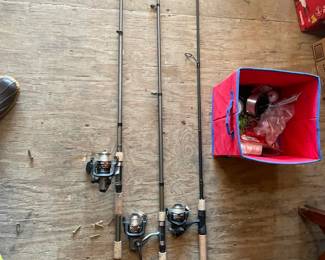 Assorted Fishing Rods and Spinning Reels