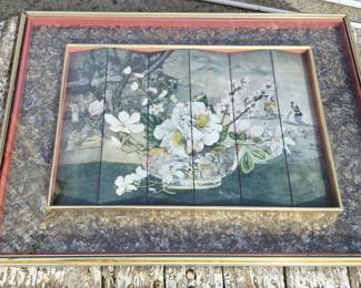 Large Framed Folded "The Chinese Bowl" by Dimitry Alexandroff, Reproduction Cert of Auth., 41"x31"