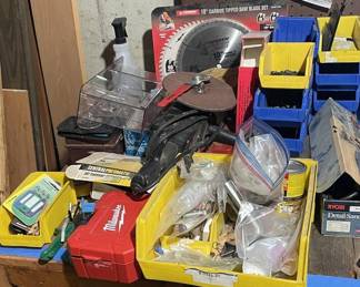 Craftsman 6 Inch Sander-Polisher, Ryobi Detail Sander, Thorsen Saw Blades & Workshop Organizers - Grand Rapids Off-Site